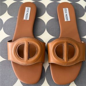 Steve Madden Kylan tan slide on sandal